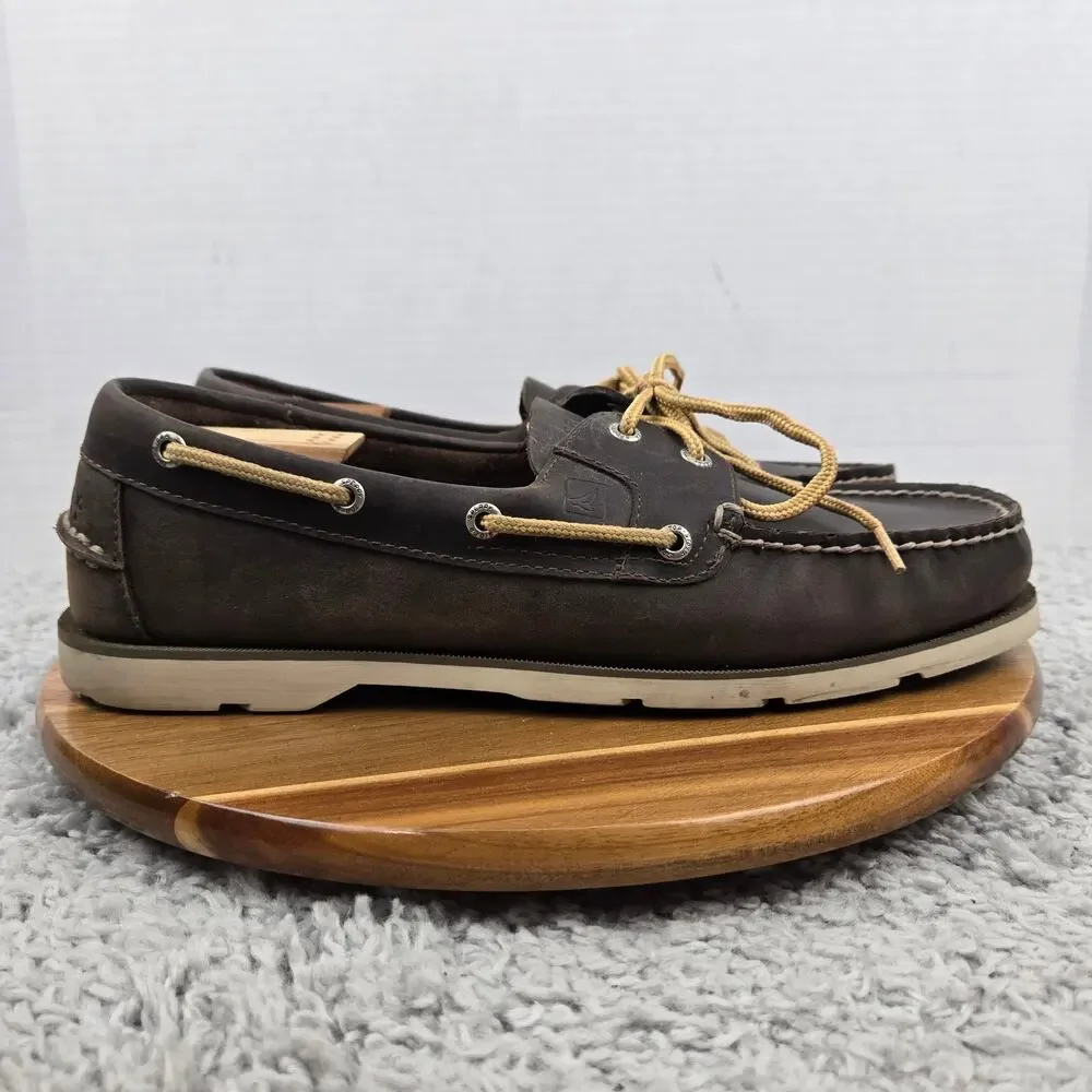 Sperry Top Sider Men 12M Authentic Original 2-Eye Brown Leather Casual Boat Shoe